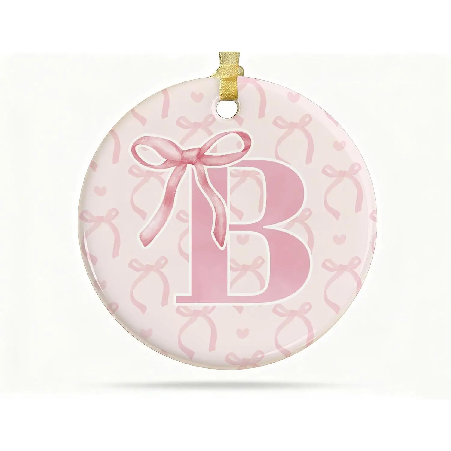 Initial Personalized Gifts for Women, Ornaments for Christmas Tree, Bow Ornaments for   Bestie BFF, Birthday Party Decorations  Ornament (B)