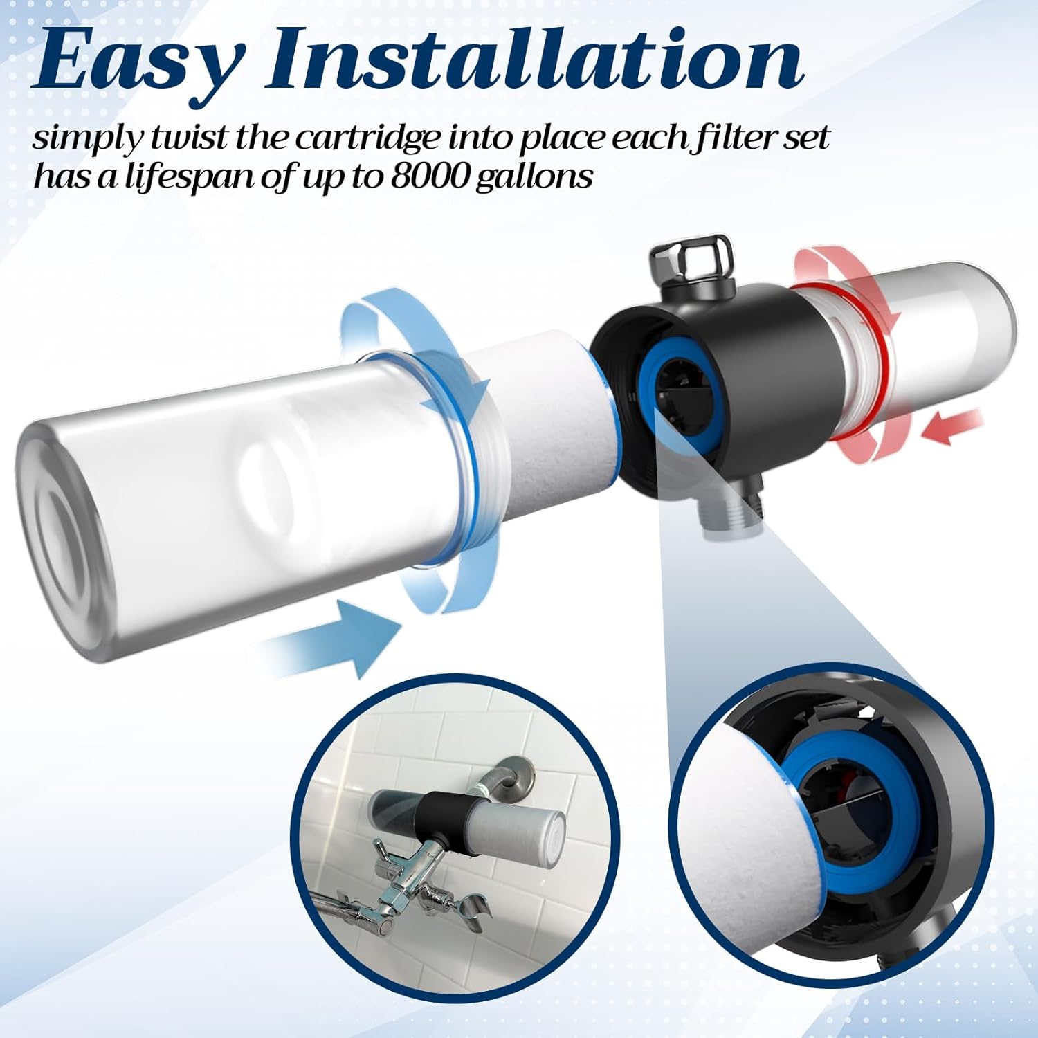 2 count Compatible with Weddell Duo Shower Filter Shower Replacement Cartridges Filter Water Clean Cartridges Replacement Full Set for Removes Chlorine Particulates Heavy Metals