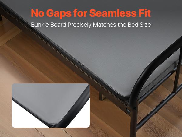 VEVOR Queen Size Bunkie Board, 1.5 in Bed Board Slats with 200D Oxford Cloth, Wooden Mattress Support for Queen Size Bed, Easy Assembly Support under Mattress, 4 Piece, Gray