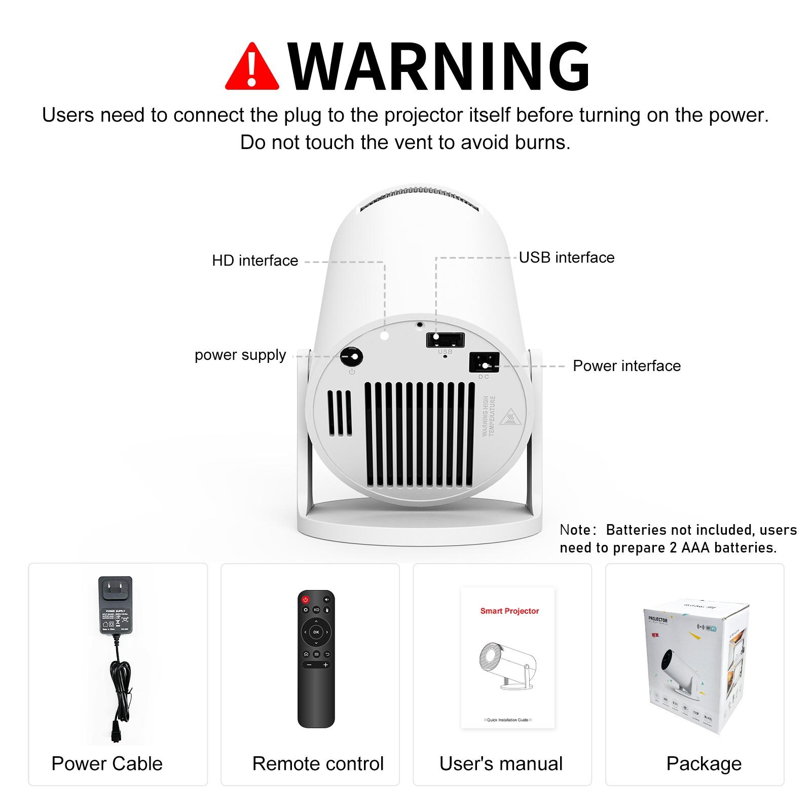 Magcubic HY300Pro Android 14.0 Projector , Dual WiFi6 290ANSI Allwinner H726 BT5.4 1080P 1280*720P Portable Audio Projector, Multifunctional Projector for Home Cinema, Outdoor, Movie Night, Gift #GLOBAL PICKS