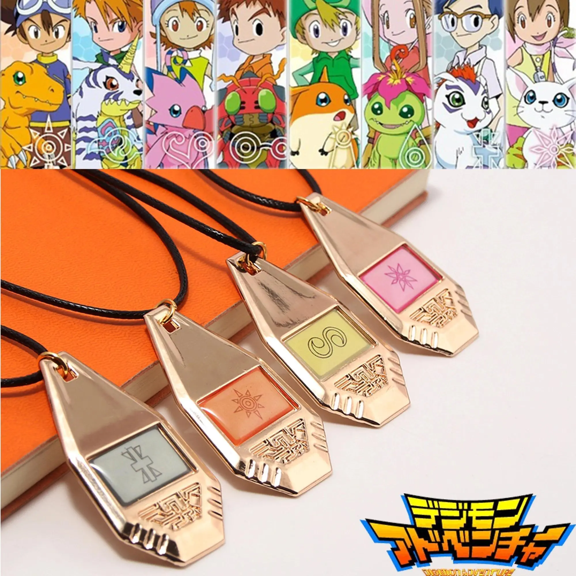 Anime Digimon Adventure Evolver Pendant Necklace, Unisex Zinc Alloy Cosplay Jewelry, Collectible Gift for Fans in 11 Styles, Collectibles, Cm (1Cm=0.394In), Gift Decoration, Anime Necklaces
