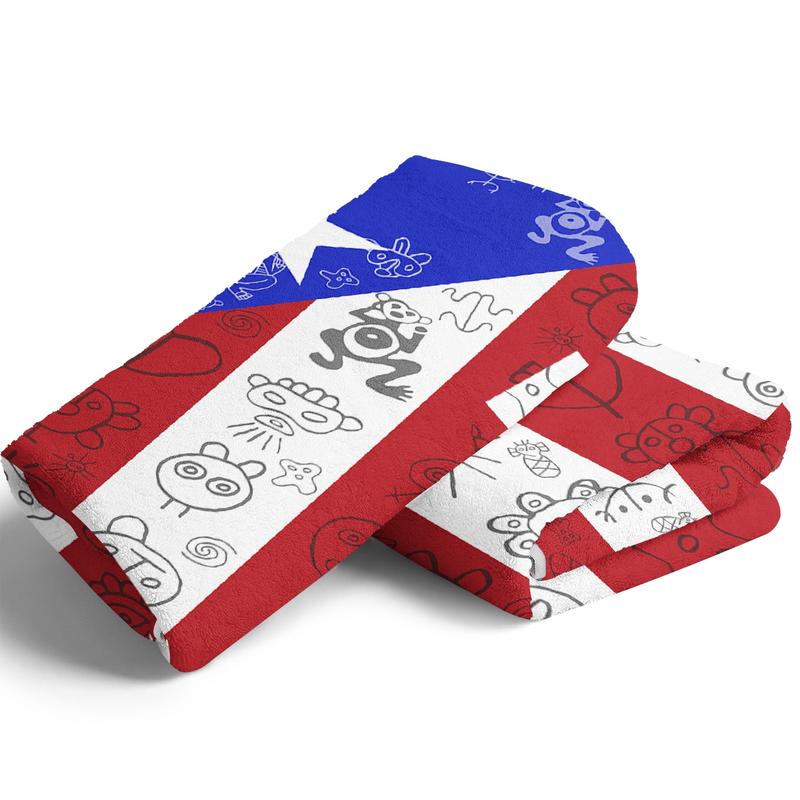 Puerto Rican Flag Flannel Blanket, Soft Warm Fleece Throw for Sofa, Bed, Travel and Office, Lightweight Comfortable Home Decor Gift