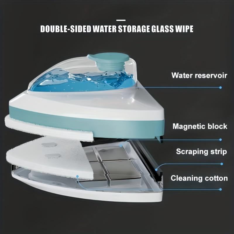 Double-Sided Magnetic Window Squeegee Home Cleaning Tool, Scratch-Free Glass Cleaner, Ring Handle, Suitable for 3-8mm Glass, Durable Plastic Design