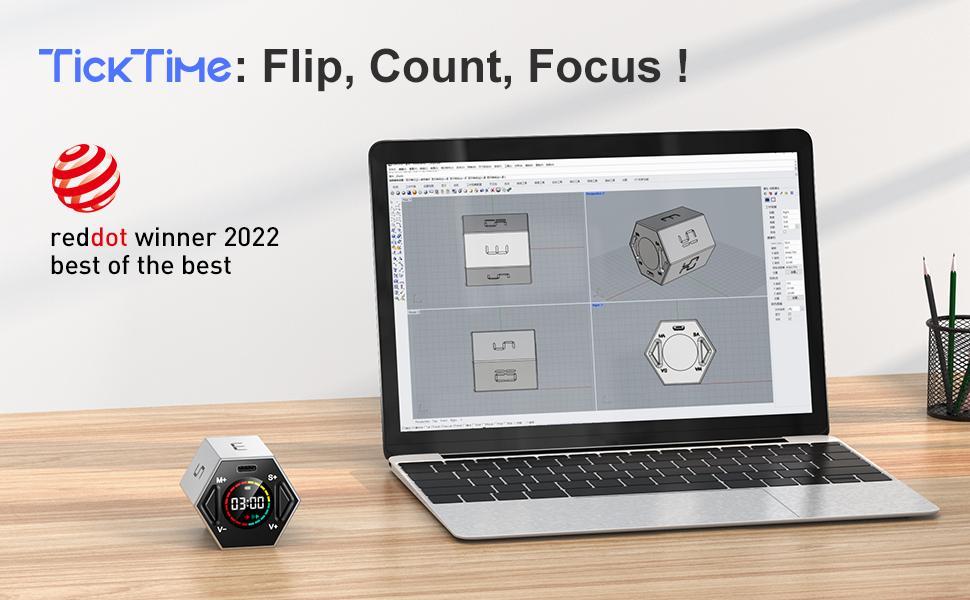 TICKTIME Pomodoro Timer Cube - Magnetic Digital Productivity Timer with Pause & Resume | Gravity Countdown Clock for Study, Work, Office & ADHD TICKTIME Pomodoro Timer Cube - Magnetic Digital Productivity Timer with Pause & Resume | Gravity Countdown Clock for Study, Work, Office & ADHD