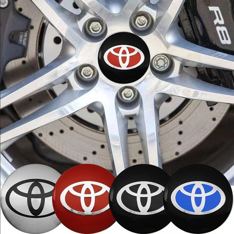4pc 56mm Car Wheel Center HUB Caps, Emblem Sticker Badge, Automobile Decals, Auto Accessory for Toyota Prado Yaris Hilux Verso Fortuner Supra Corolla