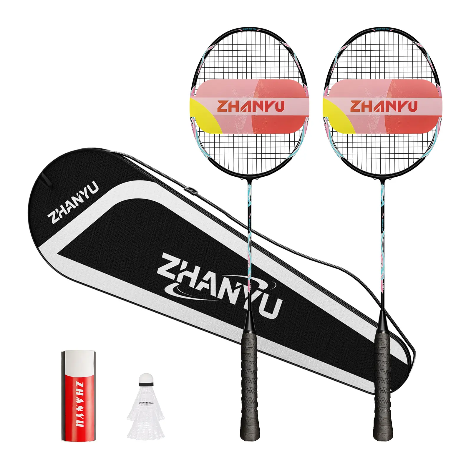 Badminton Racket,Badminton Racket Set Of 2,Ultra Lightweight Composite Carbon Fiber Professional Badminton Racket Set,Suitable For Outdoor Fitness And Professional Training