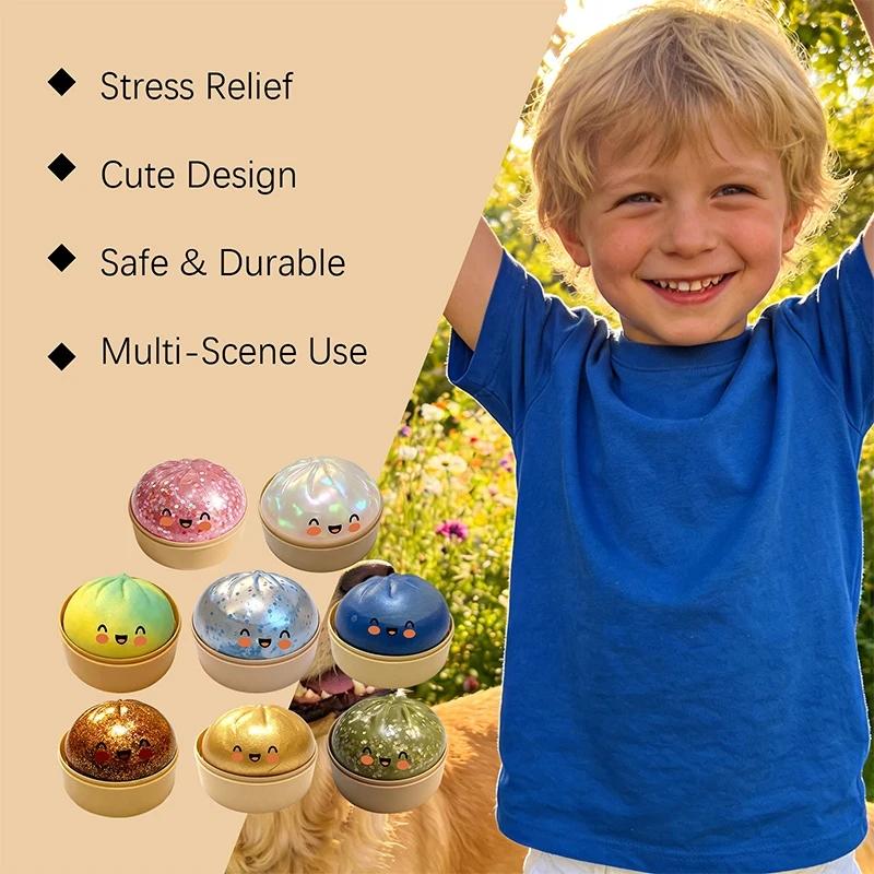 Colorful Dumpling Squishy Gifts Ornament Slow Rebound Soft Pinch Baozi Desk Accessiories Antistress Fidget Toy Dumpling Squishy Stress Relief Gadgets