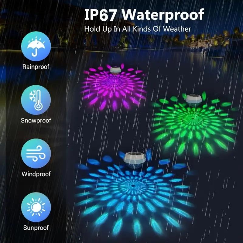 Solar Powered Floating Pool Light, LED Night Light, Automatic Charging & Lighting, Color Changing Pool Light, Garden & Patio Decoration Supplies