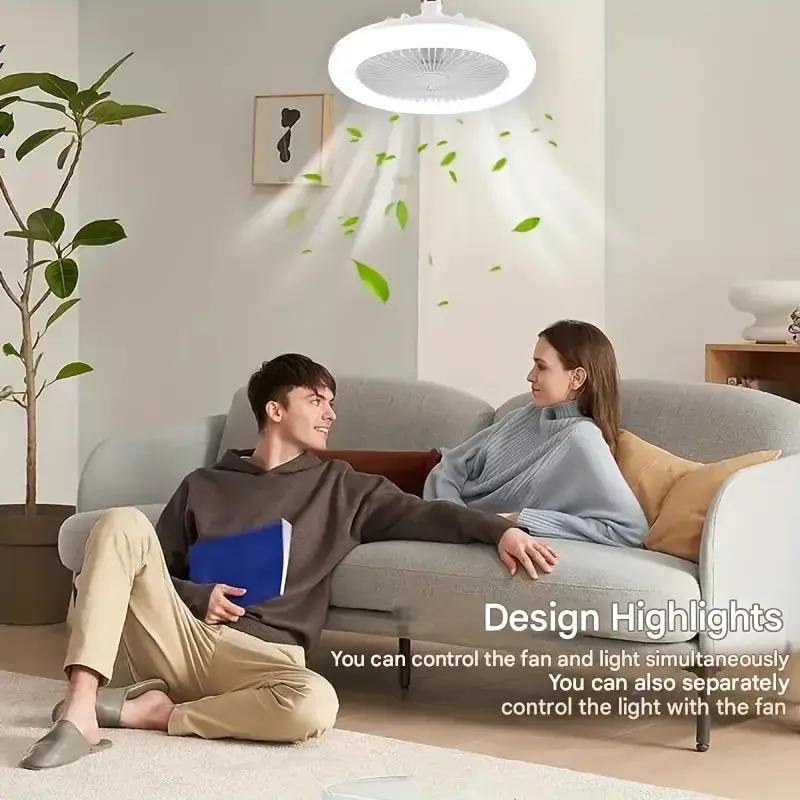 3 in 1 Ceiling Fan Light, E27 Socket Fan Light with Remote Control, Dual Function Cooling and Lighting Fan Light for Bedroom Living Home