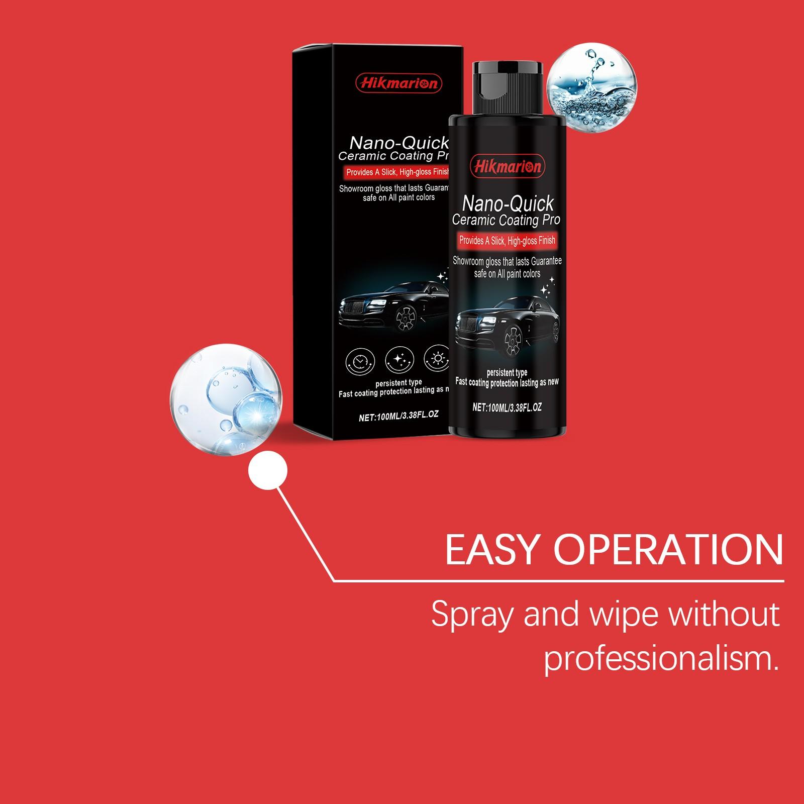 Hikmarion Nano Ceramic Coating Agent, Car Surface Coating Polishing Renewal Brightening Daily Cleaning Maintenance, Auto Care Essentials