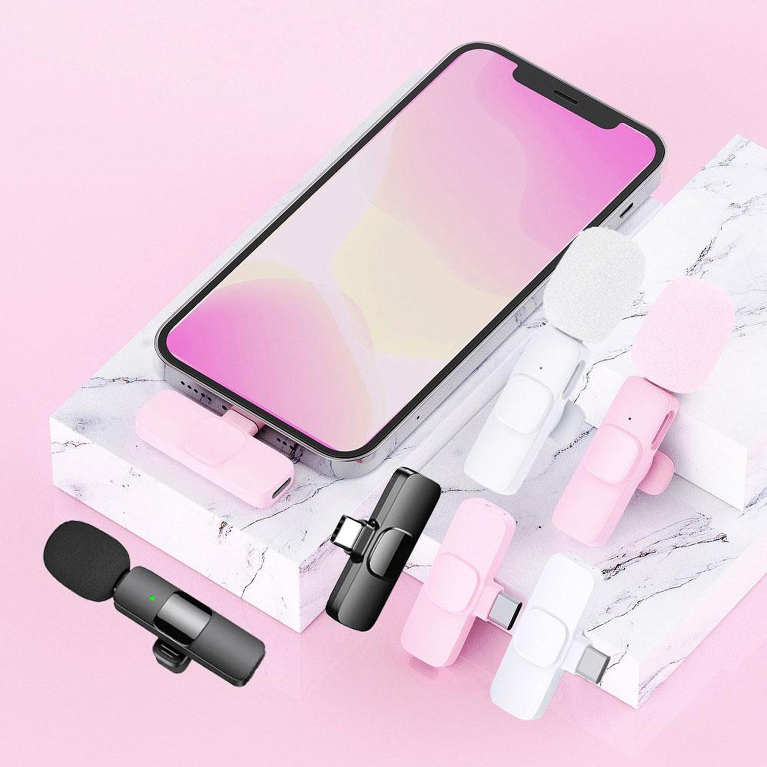 Professional Wireless Lavalier Microphone, USB Rechargeable Plug-and-Play Lapel Mic for Video Recording, Teaching, Interviews and Podcasts