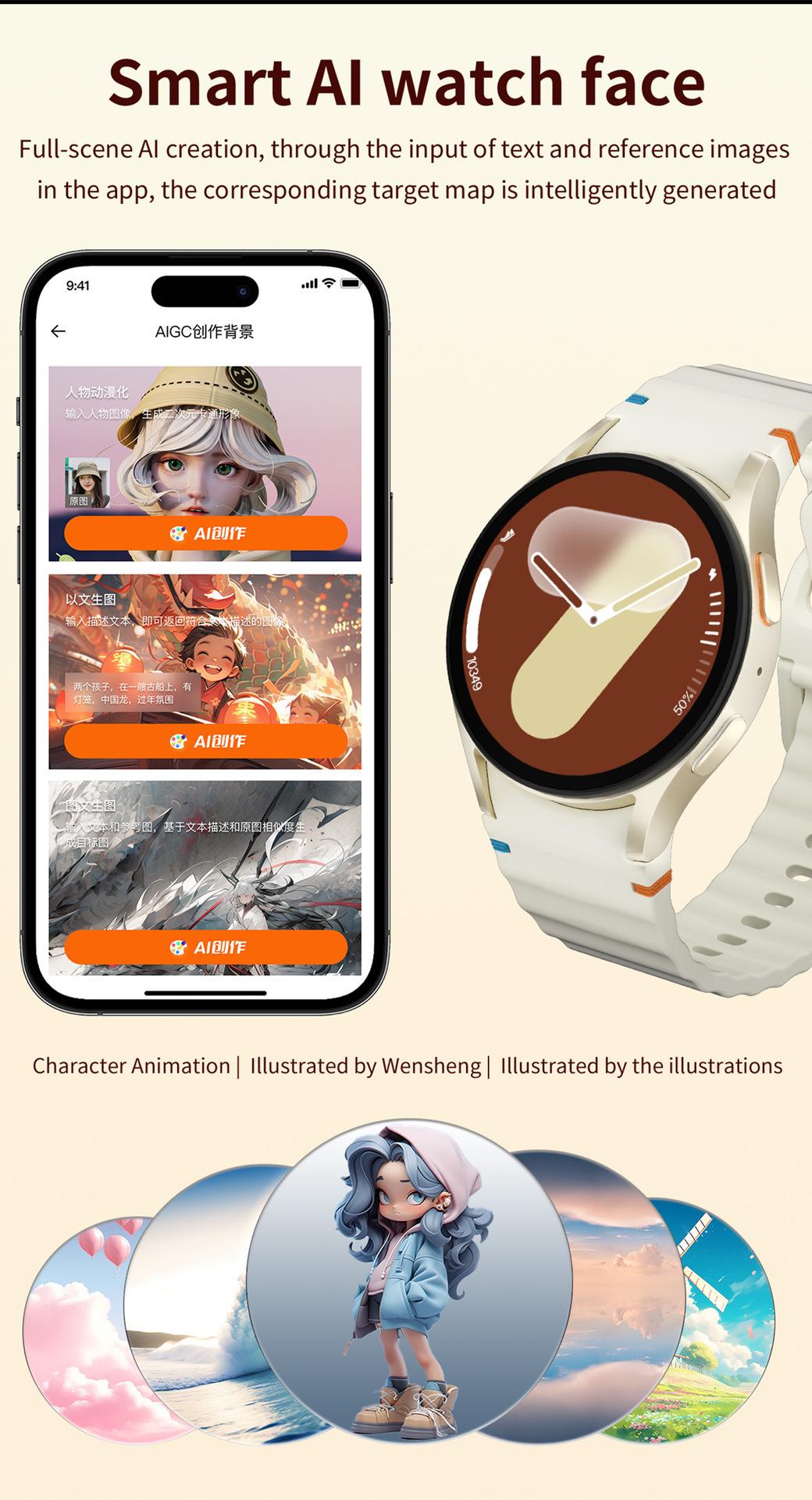 HD Watch7 mini smart watch, Step tracker watch, wireless calling, heart rate, step counting, sleep monitoring, outdoor triple-proof health watch, 1.32-inch HD full touchscreen zinc alloy round dial, unisex, Smartwatch with calls