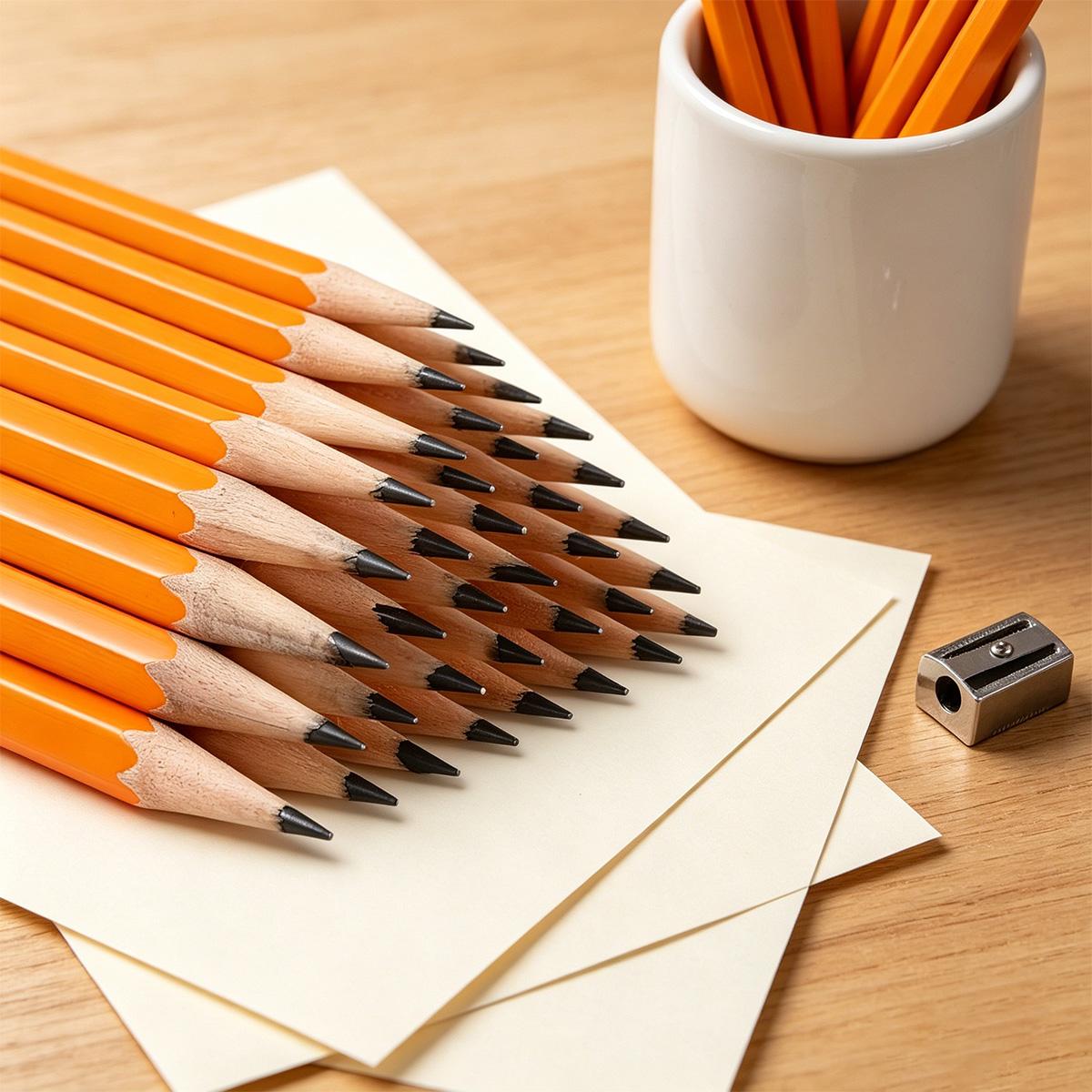 20/50 Yellow HB Pencils with Eraser, Smooth Writing Colored Graphite Pencils, Art Drawing Pencils, Suitable for School, Office, Wedding, School Supplies, School Supplies, Ideal Holiday Gift