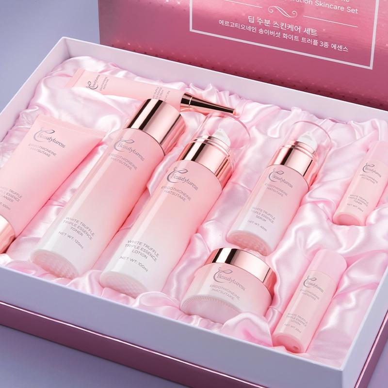 Korean Style Glass Texture Skincare Set, 8-Piece Hydrating Moisturizing Kit, Suitable for Sensitive Skin, Contains Hyaluronic Acid, Daily