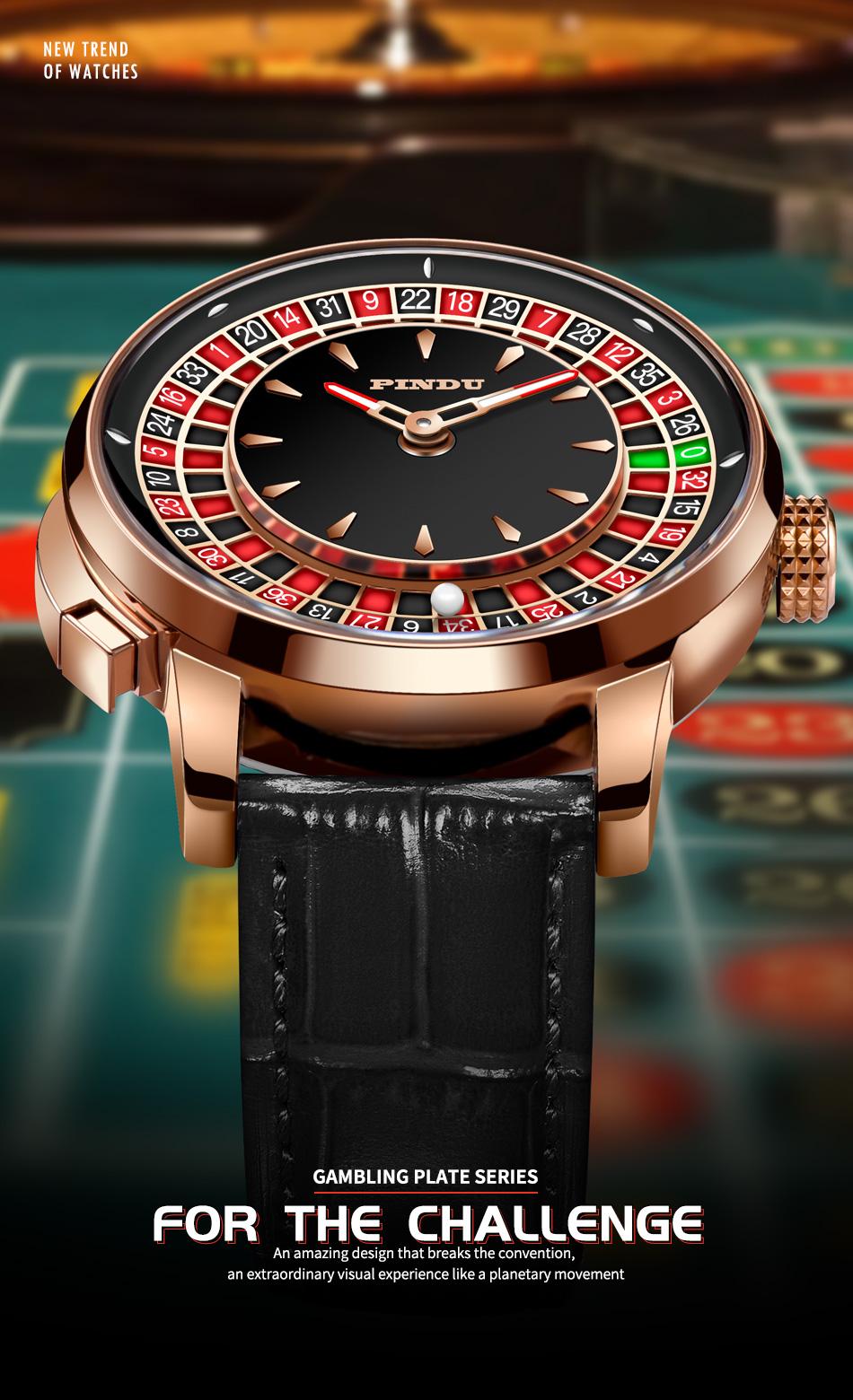 Pindu Hot Sell Luxury Japan Movement Watches Gambling Disk Rotate Mens Jacob co Mechanical NH35 Watch Roulette Casino Watch