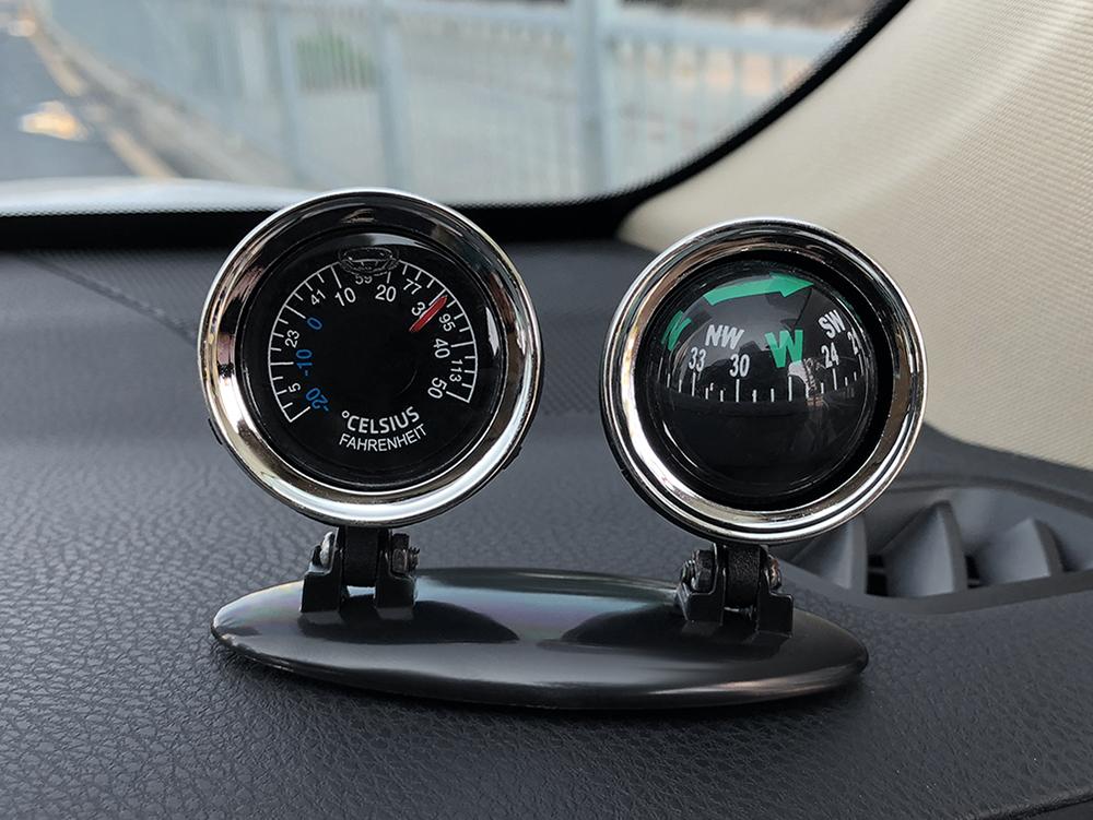 1PCS Multifunction Car Thermometer Compass, Auto Dashboard Direction Ornament, Vehicle Interior Decoration Accessories Car Gifts