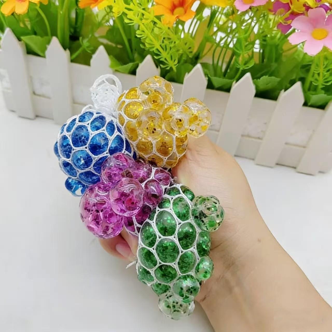 Stress Relief Grape Ball Squeeze Toy, Funny Prank Gag Gift for Kids, Sensory Fidget Toy Bulk Wholesale