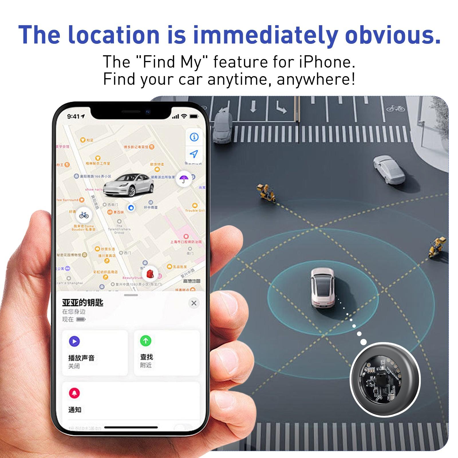 1PC Transparent Vehicle Tracker with Magnetic Case, No Monthly Fee, Global Tracking, Supports Apple Find My iOS System, Fits Cars Bikes Motorcycles Pets Luggage Personal Items