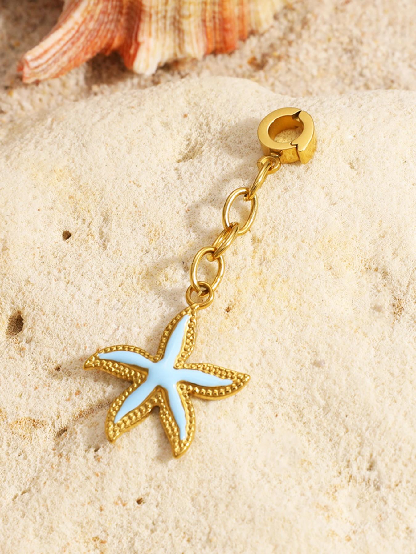 Stainless Steel Bikini Pendant Ocean Series Shell Starfish Flower Oil-Dipped Waterproof Necklace Charm Jewelry