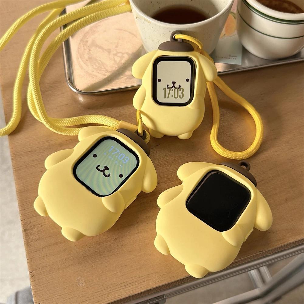 Watch Case Lanyard Silicone Protective Cute For Pom Pom Purin For Apple Watch S11 S10 S9 S8 SE Ultra 49MM Cartoon Holiday Gift