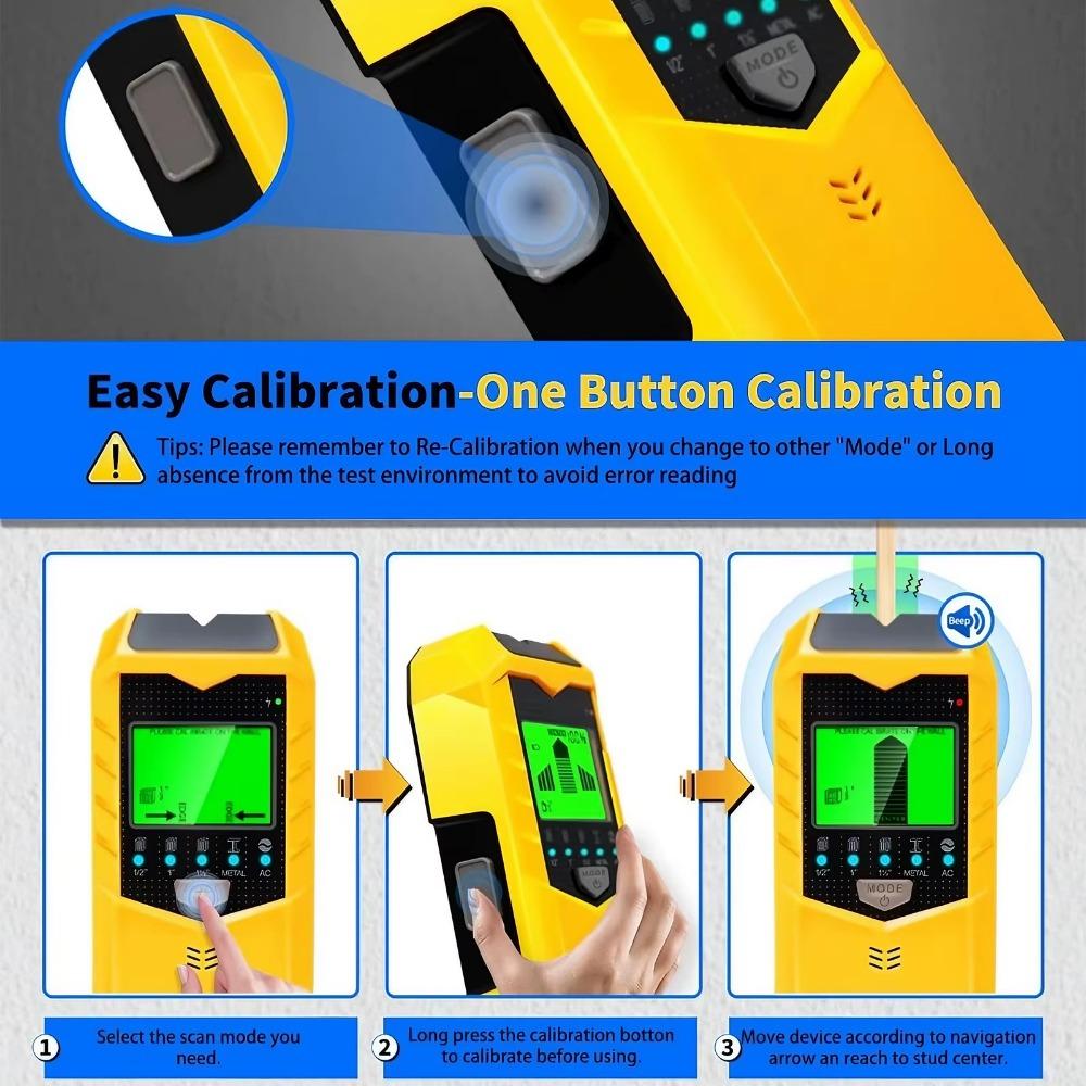 Professional Multi-Function Pipe and Cable Locator, High-Precision Wall Scanner, Portable Depth Measurement Tool, Handheld Hidden Wire Detector, Real-Time Structural Inspection Kit for DIY and Maintenance.