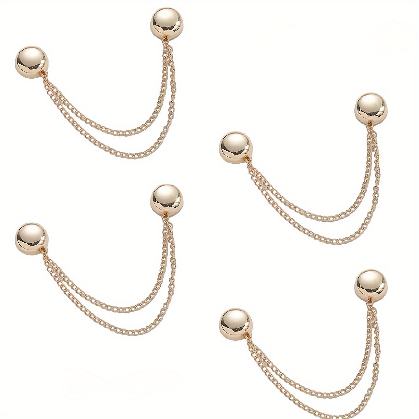 4-Pack Magnetic Clothing Clips, Multi-Function Metal Button Clips for Cuffs, Hem, and Headscarf Decoration, Assorted Colors, Accessories, Drop Set Pins