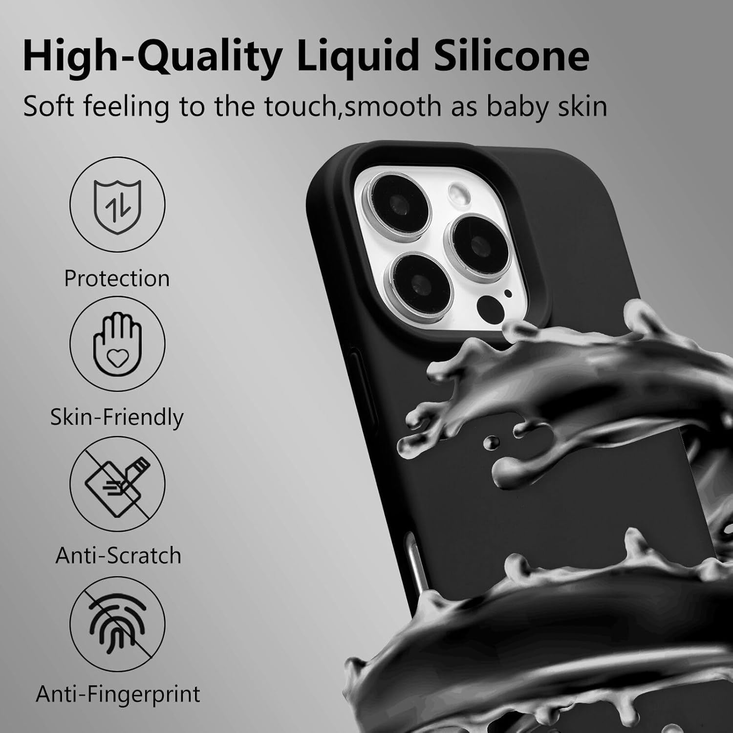 Magnetic Phone Case for iPhone 17 16 15 14 13 12 Pro Max Case, Premium Liquid Silicone Case,[Compatible with Magsafe][Soft Anti-Scratch Microfiber Lining],Slim Thin Shockproof Phone Cases,  Military Grade Drop Protective Cover for iPhone 17 Pro Max
