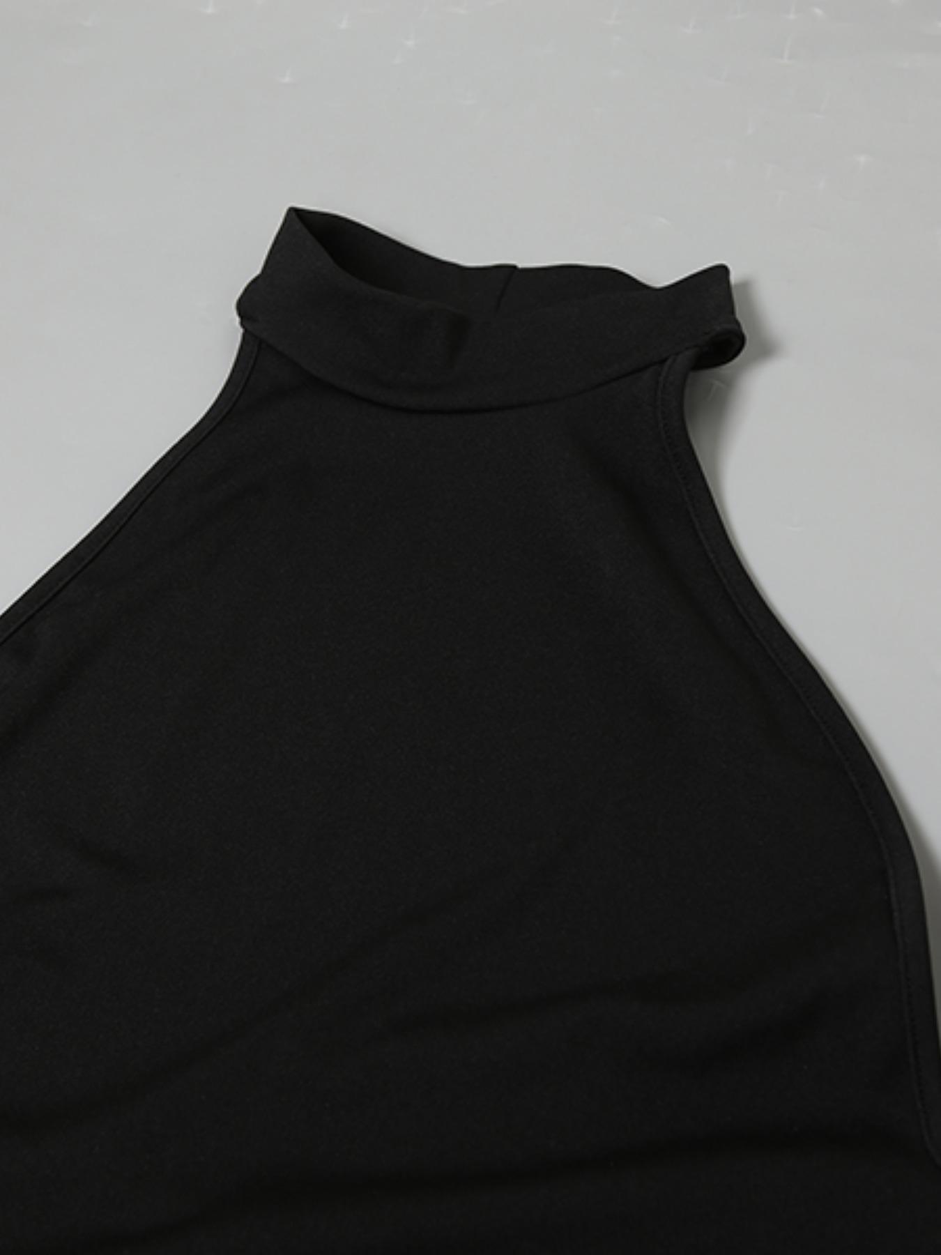 Elegant Fall New Women's Sexy Backless Ruched Colorblock Bodycon Dress, Sleeveless Slim-Fitting Casual Fashion Elegant Draped Style for All Seasons