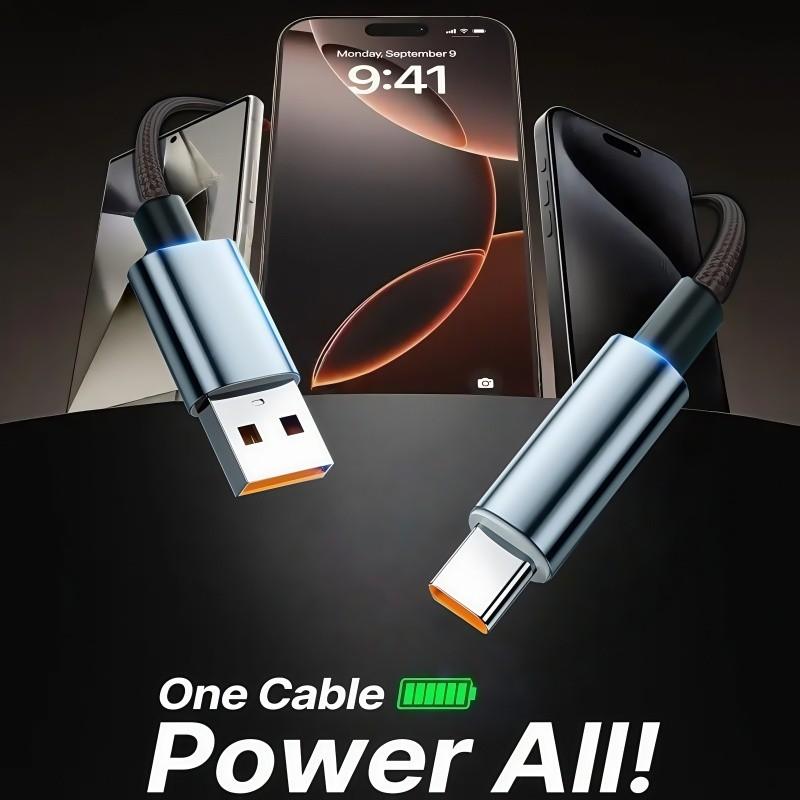 Super Fast Charging Data Cable, Durable, USB to Type-C Interface, Compatible with Samsung S23/s22/s21, Xiaomi Mi 12 Pro/k50/k60, Huawei P40/p60, Oppo