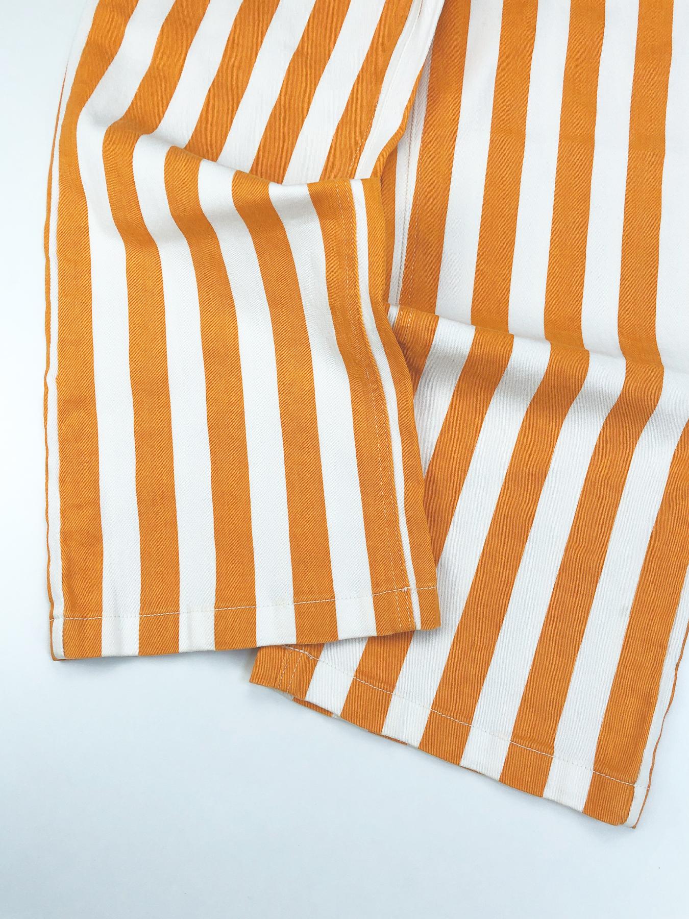 Aswulk Womens Cropped Striped Jeans Casual High Waisted Stretchy Straight Leg Denim Pants with Pockets