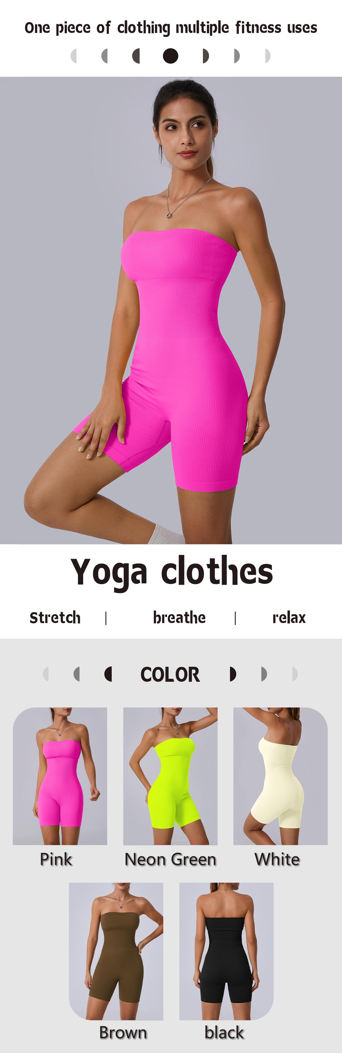NcmRyu Strapless Ribbed Shorts Romper for Women - Sculpting Seamless Activewear Yoga Lounge Casual Trendy Bandeau Design
