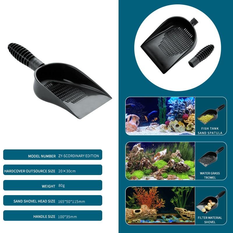 Multi-Functional Detachable Sand Sifter, Three-In-One Aquarium Bottom Cleaning Scoop, Reptile Substrate Cleaner, Cat Litter Scoop, Aquatic Decor Filter Tool