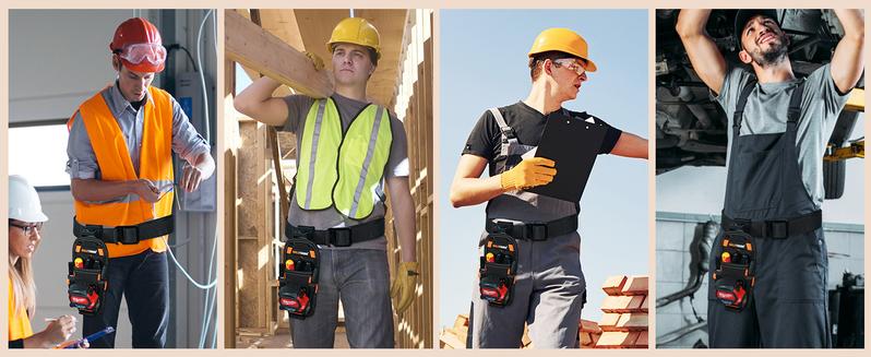 MELOTOUGH Small Tool Pouch with Quick Release Belt Clip Heavy Duty 600D Material 8 Pockets Electrician Tape Holder for Technicians & Maintenance Workers Rugged Construction Durability