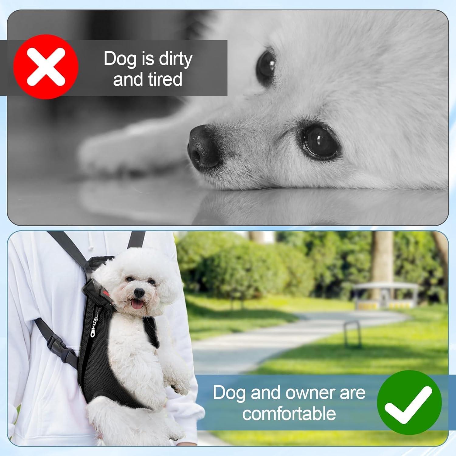 Pet backpack, suitable for cats and dogs, soft and durable small dog chest backpack, suitable for walking/hiking/camping/traveling