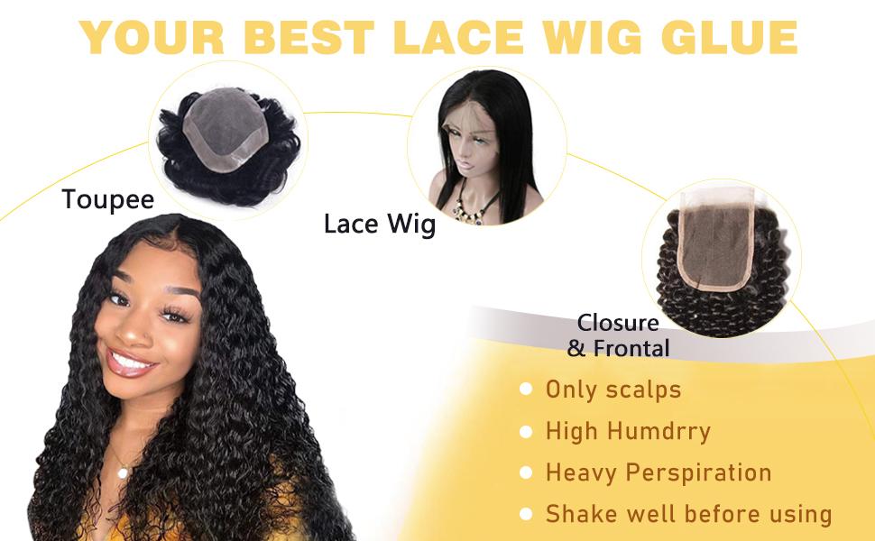 Waterproof Wig Glue for Lace Wigs 38ML- Goiple Lace Adhesive Strong Hold Invisible Hair Bonding Glue for Lace Front Wigs Natural Look Haircare Poly