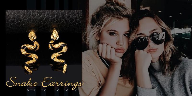 FaithHeart Snake Stud Earrings for Men Women Gothic Jewelry