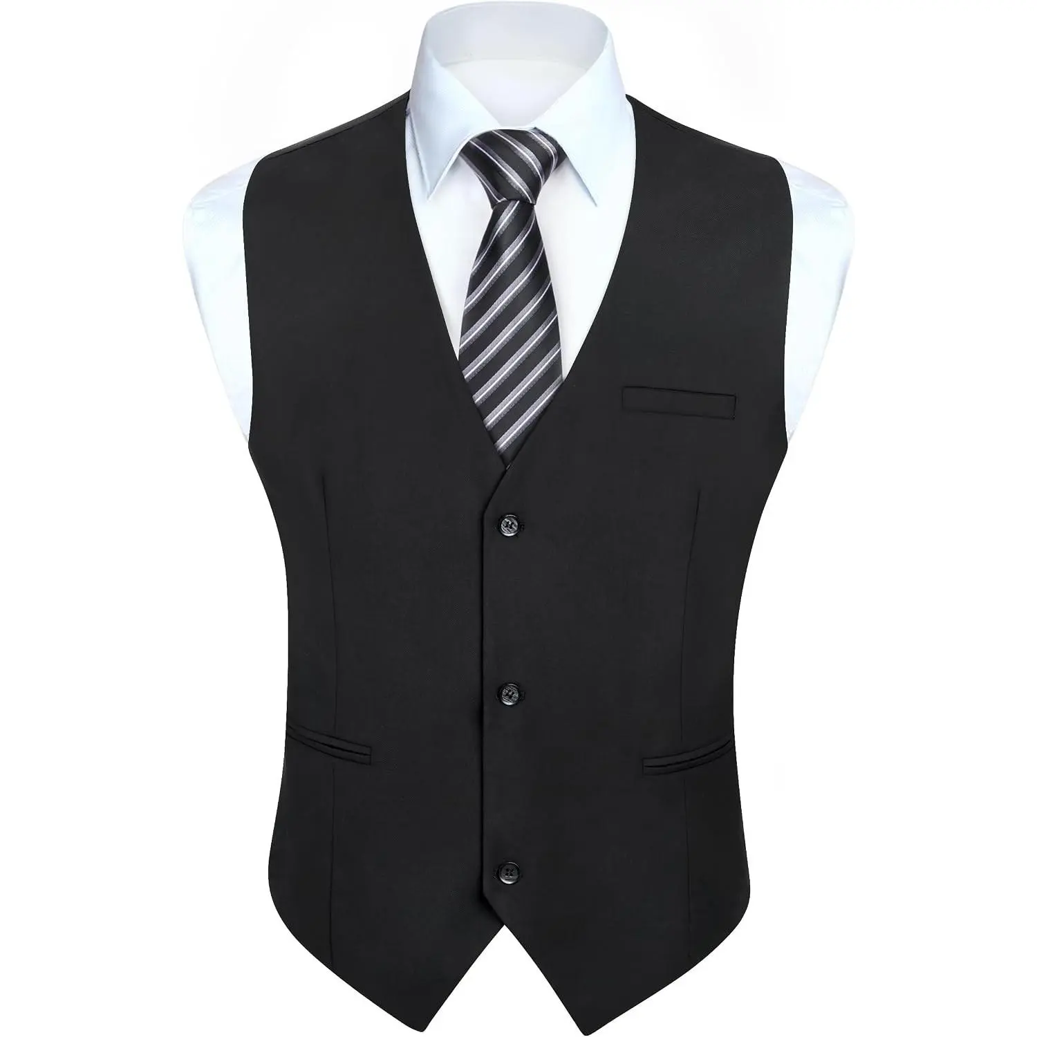 Men's Solid Color Business Formal Suit Vest Casual Wedding Tuxedo Party WaistcoatGift