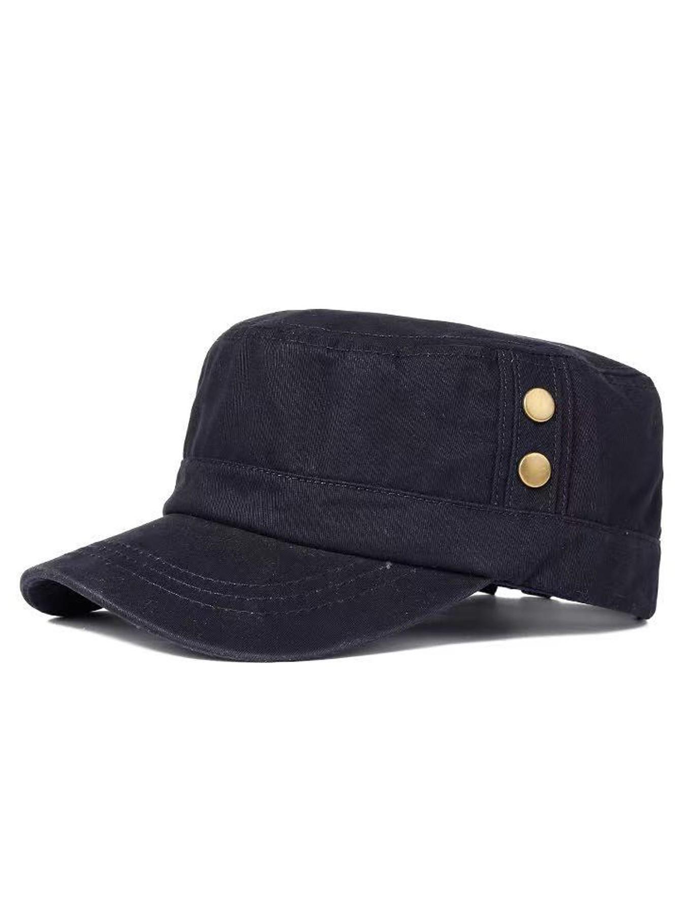 Men's Cadet Army Caps Casual Military Caps Flat Top Cap