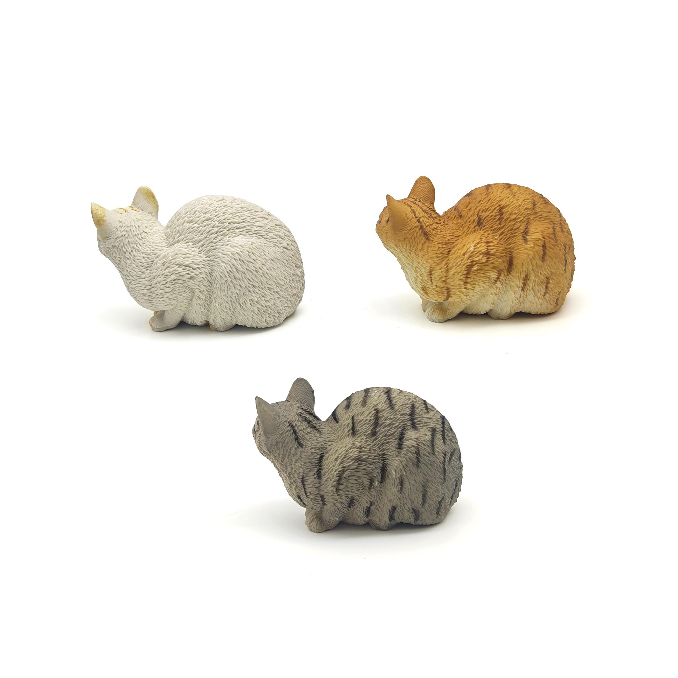 Cute Cat Figurine Statue Unique Design Solid Cat Model for Garden Decor Office Desk Bonsai Decoration Mini Animal Park Scene