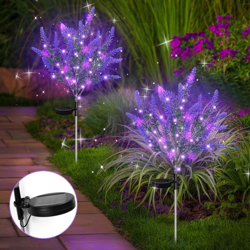 Solar Powered Lavender LED Landscape Light, Ipx4 Waterproof, No Ground Plug Needed, Outdoor Garden Decoration, Home Patio Ambiance, Garden Lighting, Garden Decor Lights, Solar Decorative Lights