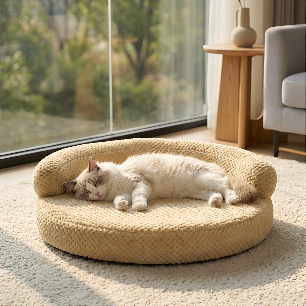 Cat and Dog Bed，Pet Sleeping Bed for Indoor Cats and Small Dogs, Pet Cushion, Cat Mat, Cat Bed, Washable, Cute, Soft Dog Sofa Bed, Non-Slip Base, Cat Houses, Highly Resilient and Won’t Collapse, Protects Joints，gray