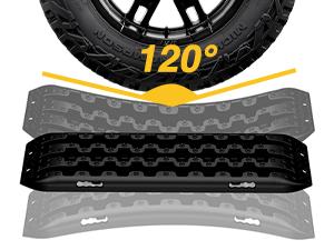 Nilight Recovery Off-road Traction Boards  Tire Ladder Mats For 4WD 4X4 Mud Sand Snow with 2PCS Mounting kit Zipper Bag 2 leashes (Black) Friction Offroad Automotive