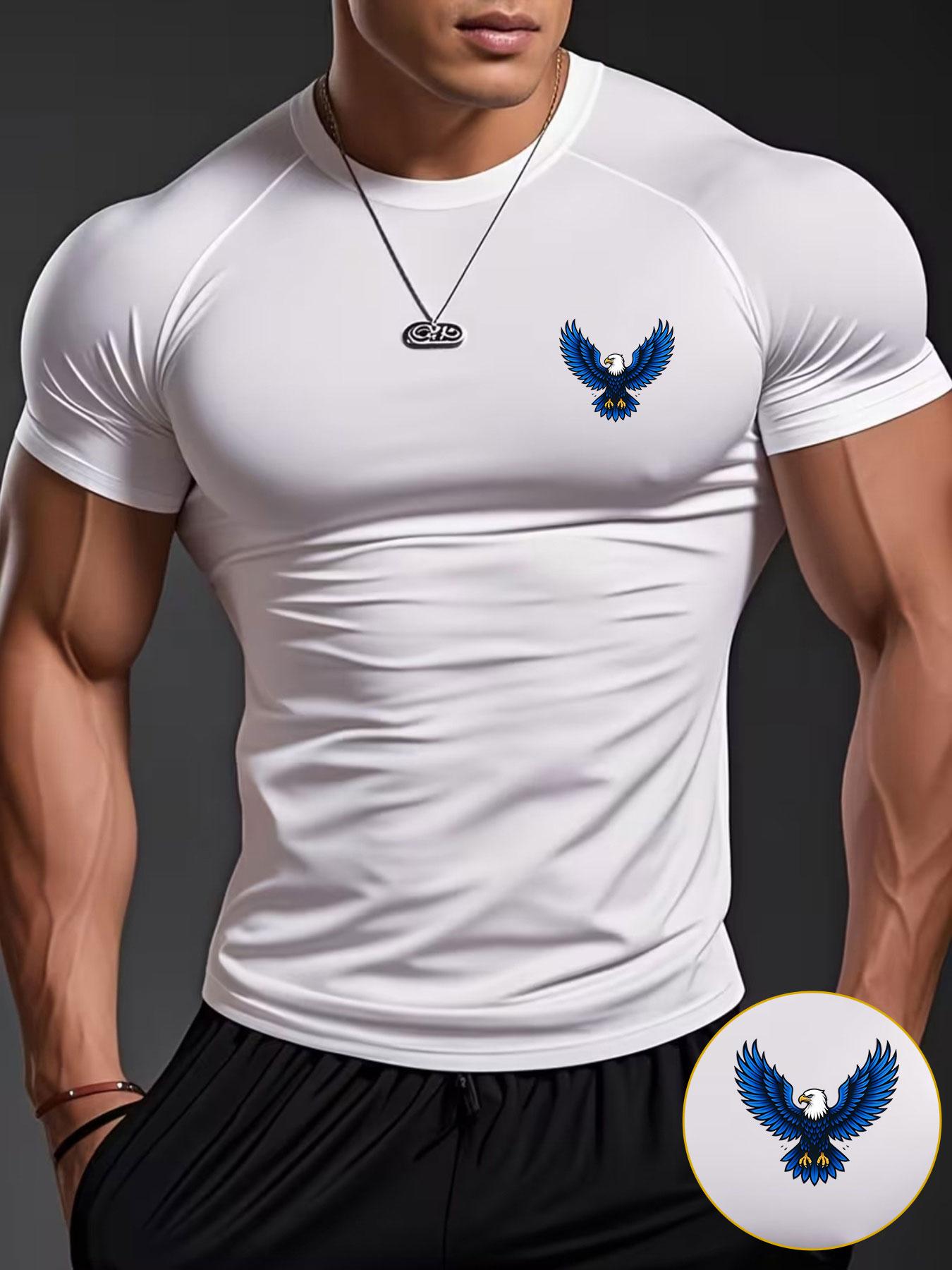 Men's White Black Grey Navy Blue Fitness Shirt