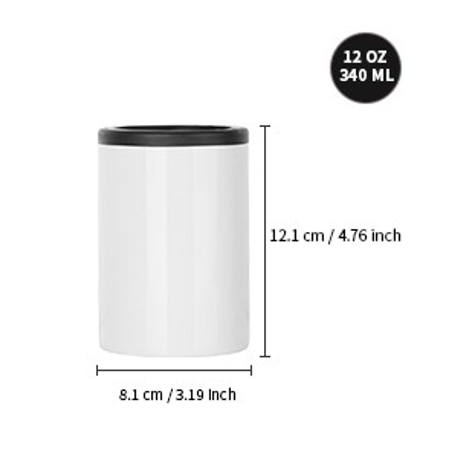4 Pack 12 OZ Sublimation Can Cooler Insulator Blanks White | Double Wall Stainless Steel Beer Can Cooler, Beer Holder Tumblers Cups, for Tumbler Heat Press Sublimation Oven Printing