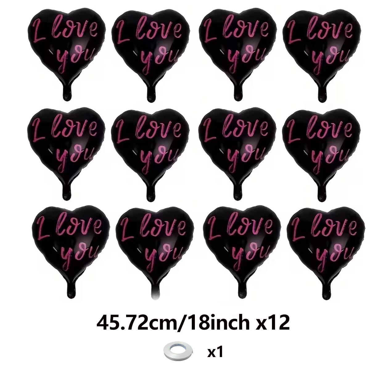 5pcs 18 Inch Rose Aluminum Heart Decorations, Perfect for Proposals, Weddings, Anniversaries, Romantic Scene Setup