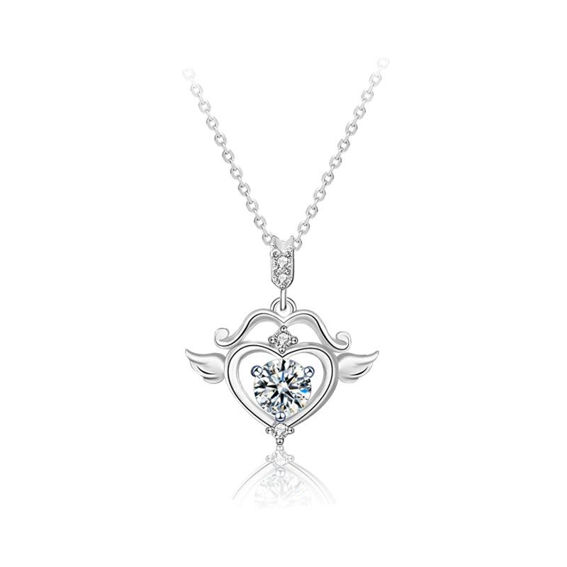 [ASM-NC130] Moissanite Diamond Cupid's Arrow Necklace Female 925 sterling silver fine jewelry silver jewelry moissanite necklace