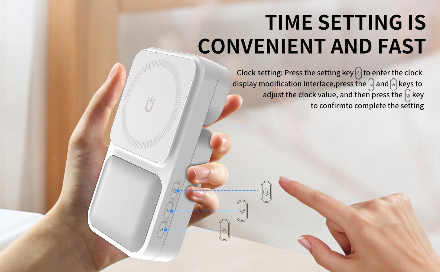 S1-A Folding 3-in-1 Magnetic Wireless Charging Station with Digital Clock - Fast Qi Charger for Qi-Enabled Cellphones, Wearables & Earbuds, Desk & Travel Portable Electronic Accessories Dock Stand