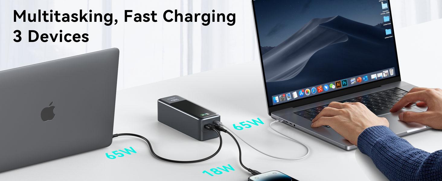 MOKiN Fast Charging Power Bank For Laptop | 24000mAh 140W Type-c USB ports
