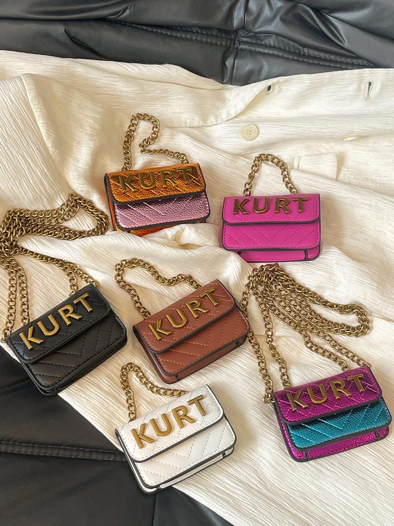 Mini Magnetic Crossbody Chain Bag, Small Shoulder Bag with Letter Flap, Multi-Color Options, Casual Style, All Seasons Use Mini Magnetic Crossbody Chain Bag, Small Shoulder Bag with Letter Flap, Multi-Color Options, Casual Style, All Seasons Use