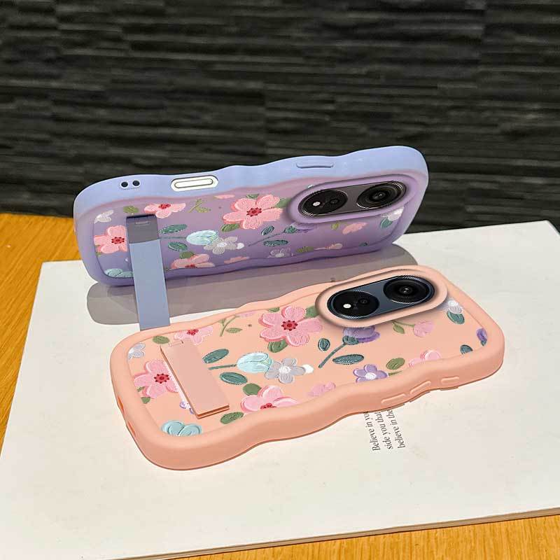 1 Piece A38 Flower Romance Flexible Design Anti-Scratch And Stand Protection Made For OPPO A38 Ideal For Entertainment